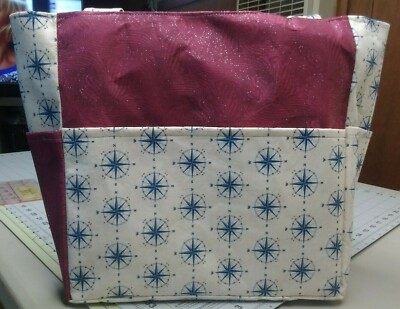 Nautical Compass Direction Outdoor Sailing Sea Purse/Project Bag Handmade 12x12