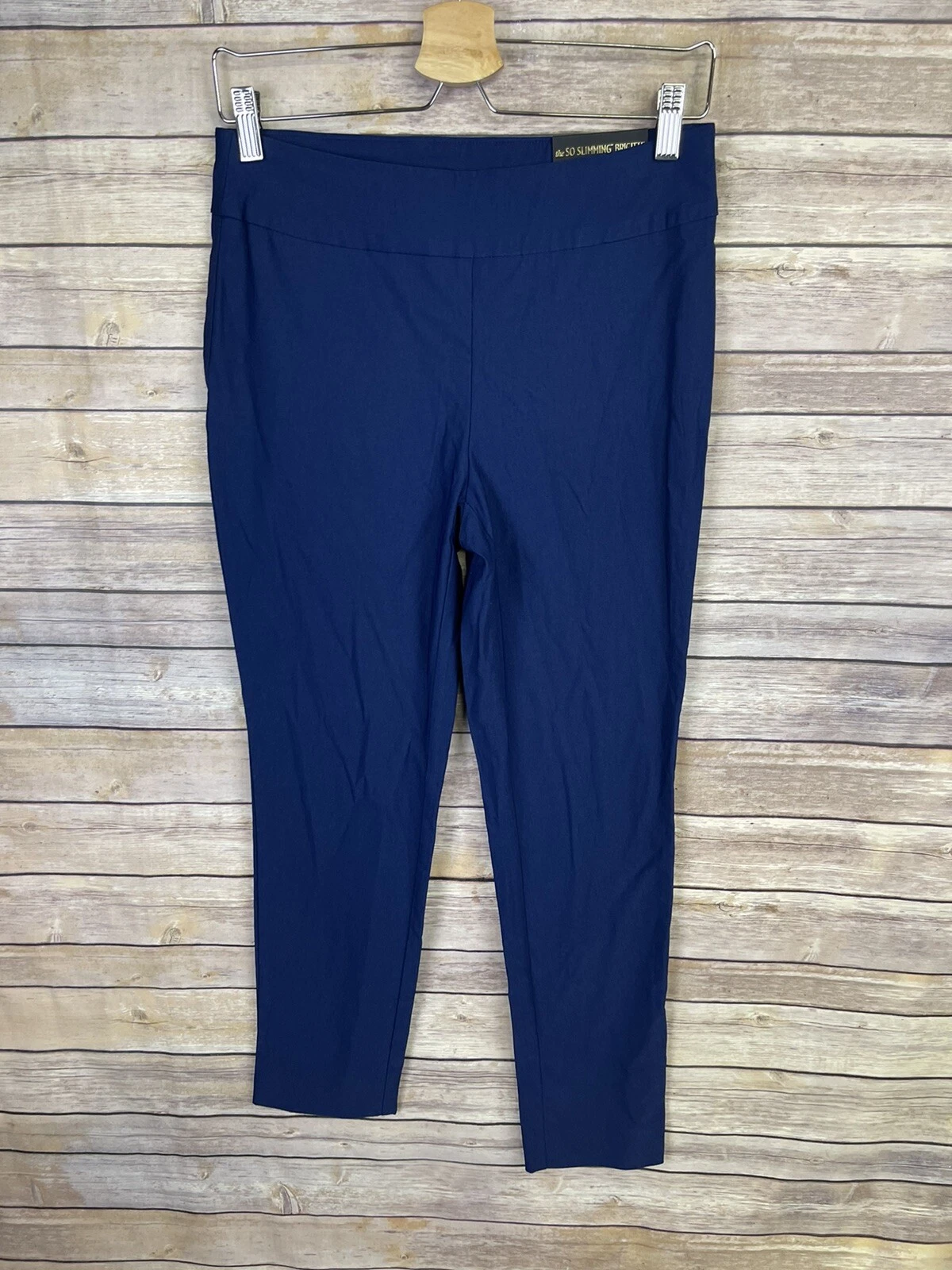 Chicos Size 00 4 NWT So Slimming Brigitte Slim Ankle Pant Solid Navy Stretchy