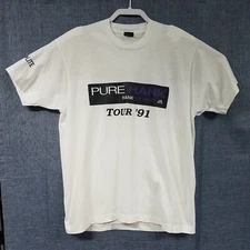 Vintage Pure Hank Williams Jr. Tour 1991 White Screen Stars Best Size XL T Shirt