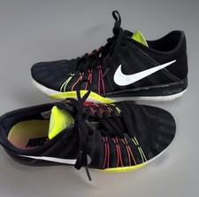 Youth Size 7 Nike Free Black Shoes Color Accents Rainbow