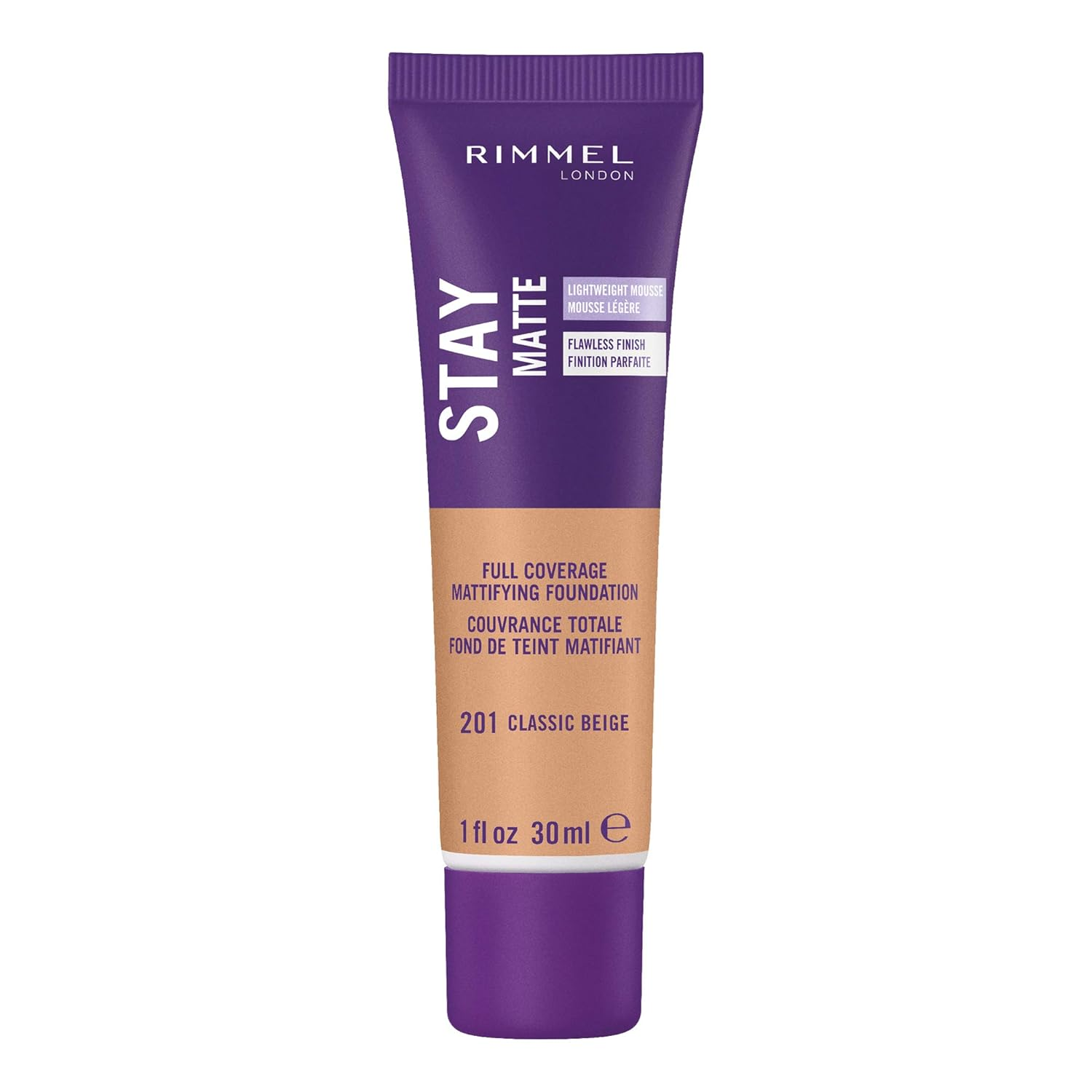 Rimmel London Stay Matte Liquid Mousse - 201 Classic Beige - Foundation, Lightwe