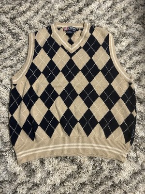 Baige And Black Size Medium Chaps By Ralph Lauren Mens Sweater Vest