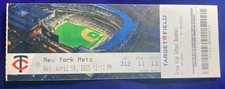 JUSTIN HAGENMAN 1ST MLB 4/16/2025 METS/TWINS GAME TICKET #