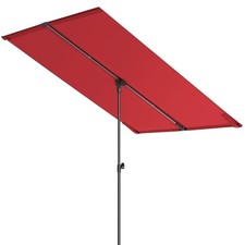 6x4ft Outdoor Balcony Umbrella - Flat Porch Pool Patio Umbrella Red