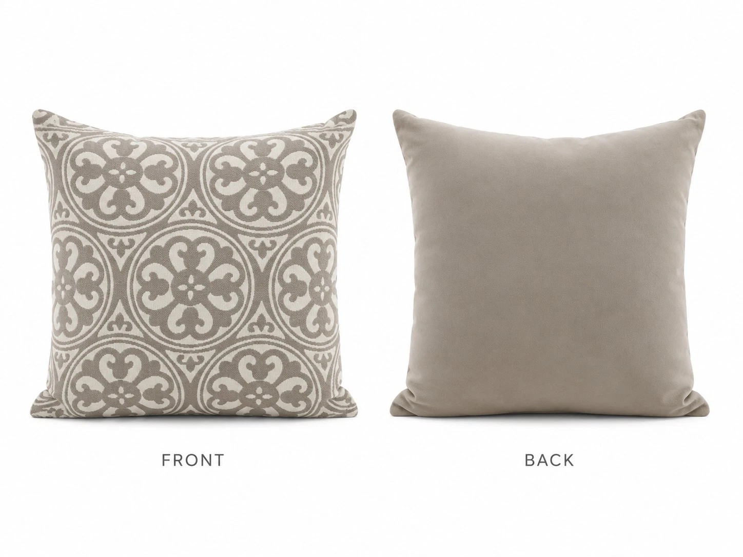 Neutral Medallion Throw Pillow Beige Taupe Decorative Accent Pillow Modern...