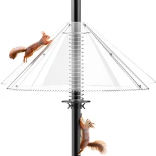 Squirrel Baffle for Bird Feeder Pole - with Steel Spring Motion for Better