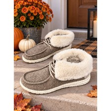 Hey Dude Britt Womens Size 8 Brown Faux Fur Lined Ankle Boots Lace Up Cozy