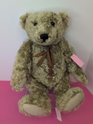 15  Steiff Teddy Bear Baby Go Water Bottle W/ Bag Golden Mohair Ear Tag #Si2