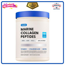 Marine Collagen Peptides Powder with Hyaluronic Acid Biotin Vitamin C 16 oz