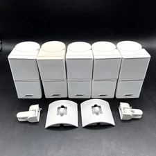 5x White Bose Jewel Double Cube Speakers Lifestyle Acoustimass (5 Speakers)