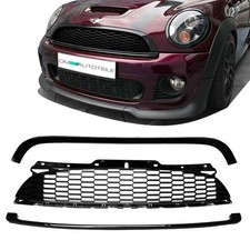 Mini Cooper R56 R57 R58 R59 K&uuml;hlergrill SET 3-teilig 2006-2009 hochglanz Schwarz