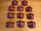 Vintage Marx Fort Apache Playset Stockade Blockhouse Pieces in Redish Brown