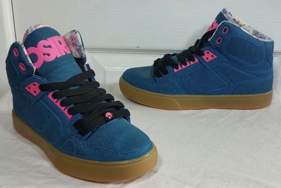 Osiris NYC 83 VLC Damen blau pink Gummi High Top Skateschuhe Turnschuhe Größe 4,5