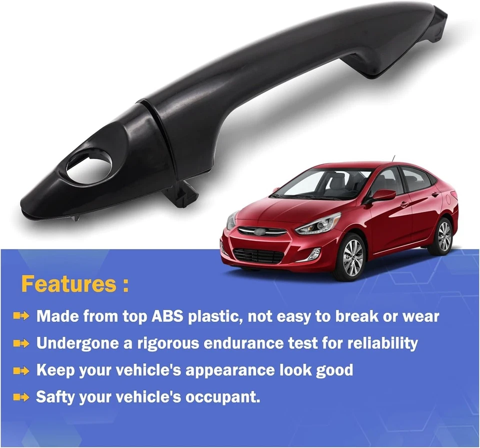 Exterior Door Handle Front Driver Left Assembly Fit For Hyundai Accent 2012-2020 - Image 3 of 4