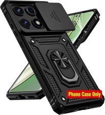 Motorola Edge 2025 Phone Case in Black with Slide Camera Cover  HD Screen Prote