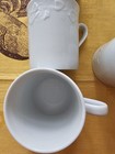 6 Lierre Lauvage porcelain mugs white fine bone china Embossed Made In France  — photo 6