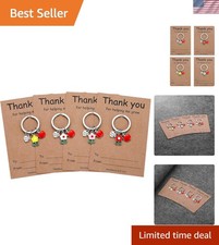 Charming 4Pcs Teacher Keychain Set - Heart Charm  Red Apple Gift for Teachers