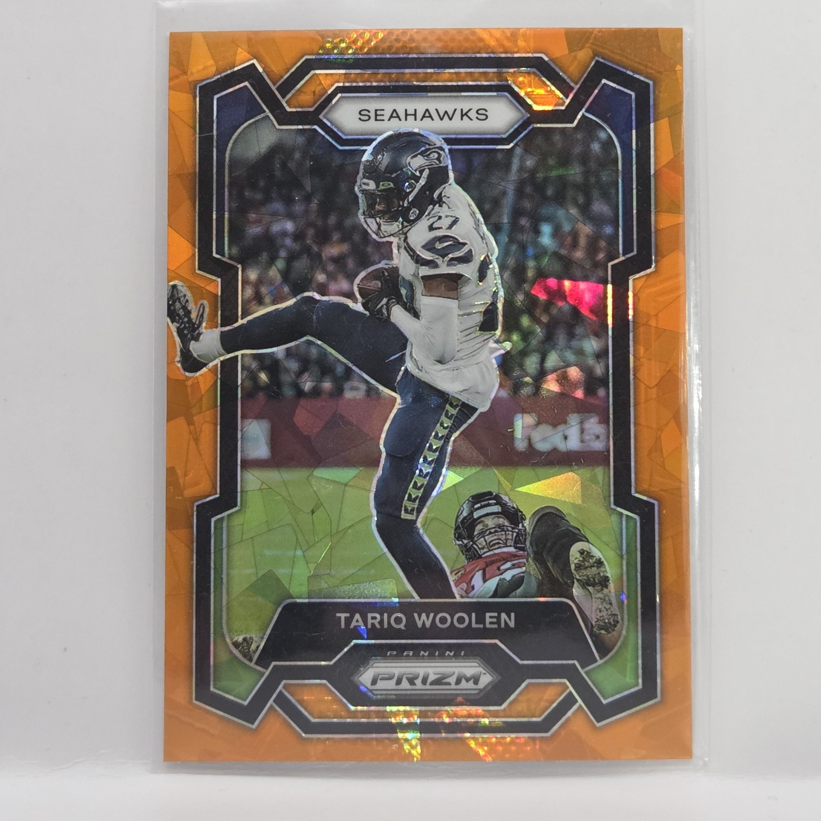 Tariq Woolen 2023 Panini Prizm Orange Ice Card #263 Seattle Seahawks