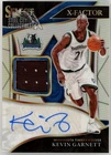 Kevin Garnett 2021-22 Panini Select X-Factor Silver Prizm Patch Auto Card 17/99
