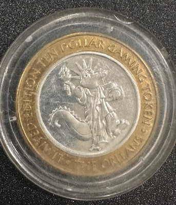 Ten Dollar Gaming Token (THE ORLEANS) Las Vegas.999 Silver (132