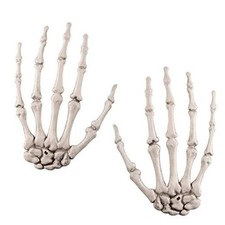 2 Pack Halloween Skeleton Hands Realistic Life Size Severed Plastic Skeleton