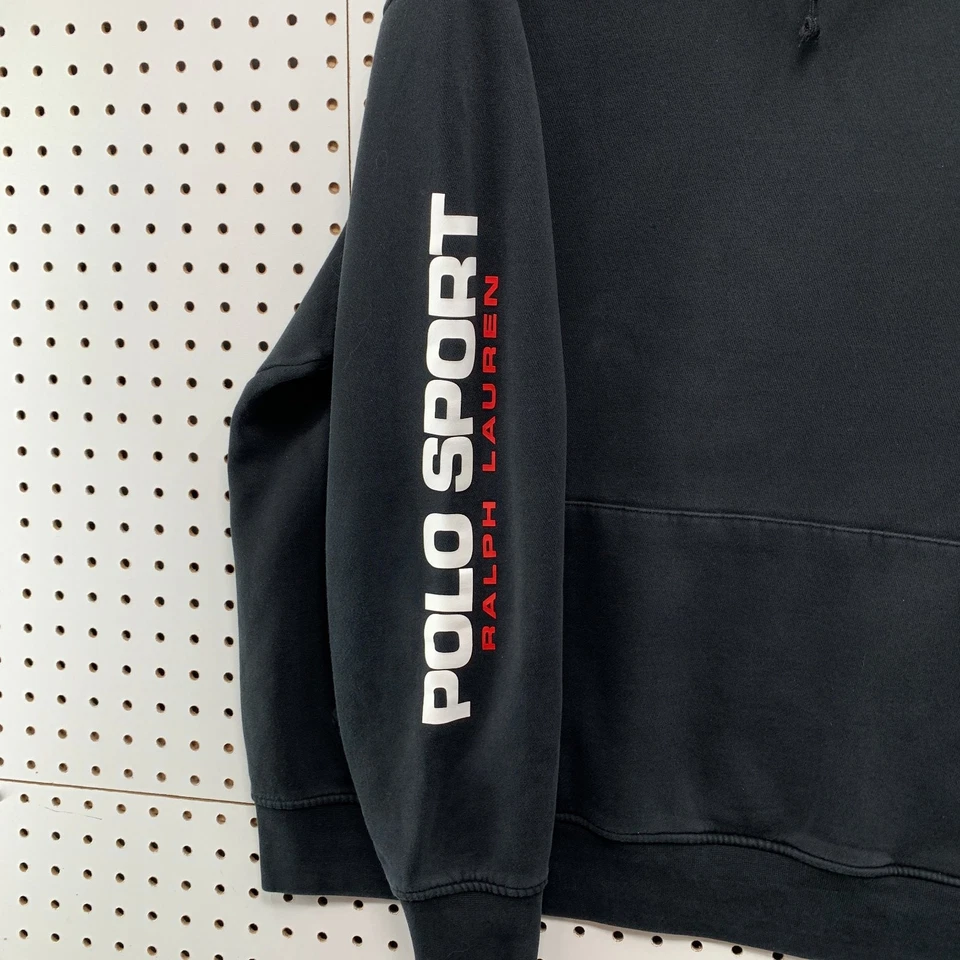 Polo Sport Ralph Lauren Sudadera con Capucha Para Hombres 2XB Grande 2XL Negro Polar Con Capucha Foto 2 de 4