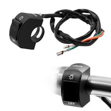 Motorcycle Headlight Switch, 0.9" Handlebar Headlight On/Off Toggle Black