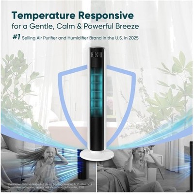 Sleek Bladeless Tower Fan with 12H Timer and 90° Oscillation