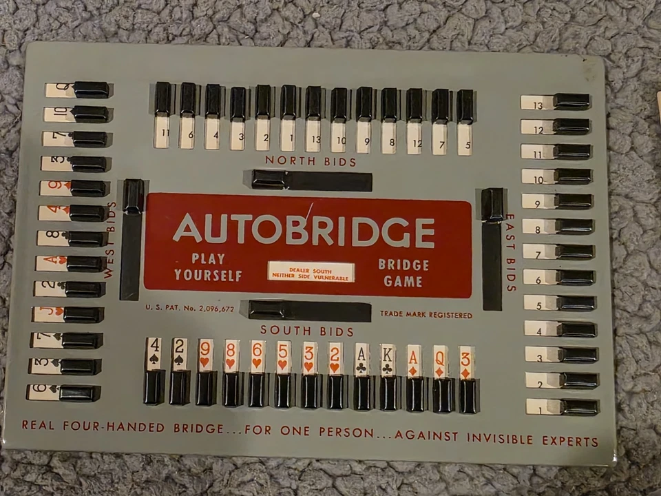 Vintage Auto Bridge Play-Yourself Bridge Game PGB Beginners Set Box Manual 1959 - Image 3 of 4