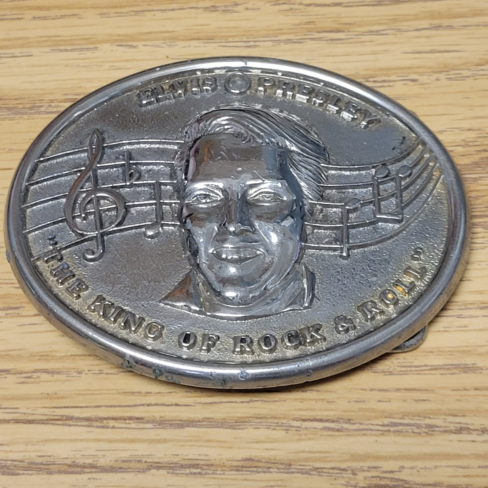 Elvis Presley Belt Buckle The King Of Rock & Roll Rockabilly Tacky VLV 