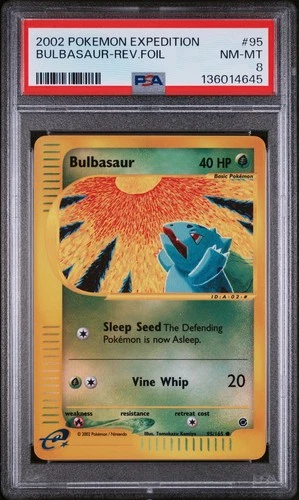 PSA 8 BULBASAUR 95/165 | Reverse Holo WOTC E Series Graded Pokemon Card