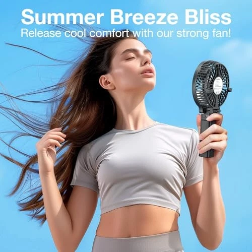  Portable Handheld Fan, Powerful+Durable+4000mAh+180° Foldable, Mini Table  - Image 4 of 4