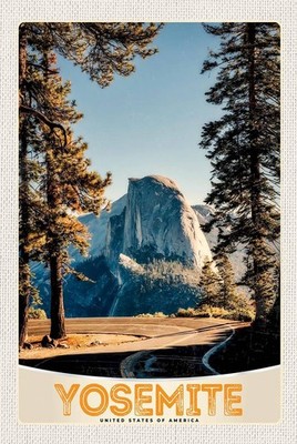 Holzschild 18x12 cm Yosemite Amerika Bäume Bildmotiv Reisemotiv Abenteuer Reisen