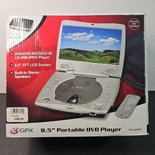 Portable 8.5  DVD Player GPX PDL805KIT New Open Box Case Remote Earbuds Power