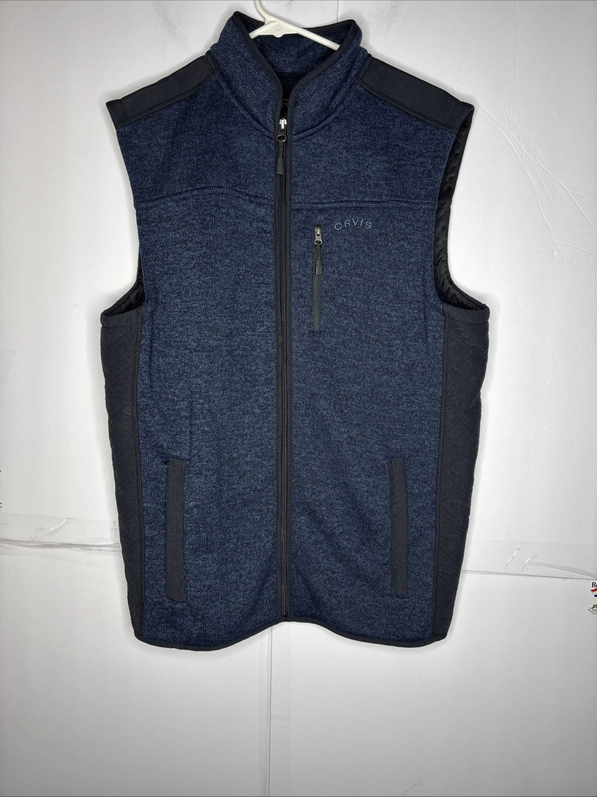 Orvis Men’s Fleece Vest Size Large Heather Blue Fly Fishing Camping