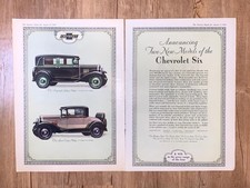 Magazine Ad - 1929 - Chevrolet Imperial Sedan Sport Coupe - Two-pages