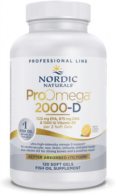 Nordic Naturals ProOmega 2000-D - Concentrated Omega-3s with Vitamin D3, 120 Ct