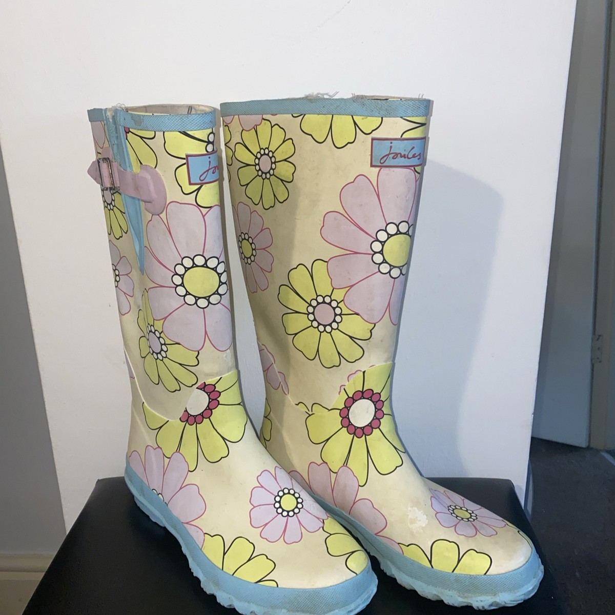 Floral Joules Ladies Wellington Boots Joules Welly Green Floral