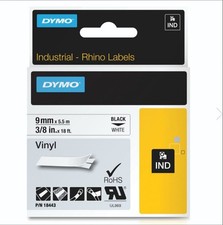 Genuine DYMO IND D1 Rhino Labels Industrial Vinyl Nylon 9mm