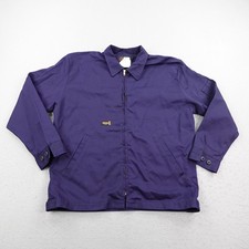 Big Bill Jacket Mens Large Navy Blue FR Flame Resistant Indura Canvas Work Coat