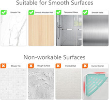 Clear Shower Caddy Acrylic Wall Mounted Shelves Soap Dish Adhesive Pads Bathroom