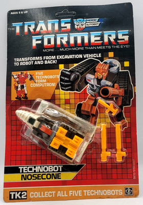 1987 Transformers G1 Technobot NOSECONE Hasbro Sealed Vintage MOC UNPUNCHED