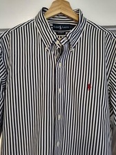 Men's Polo Ralph Lauren Long Sleeve Button Down Dress Shirt Blue Plaid XL