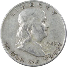 1949 D Franklin Half Dollar Circulated Silver 50c Coin Collectible