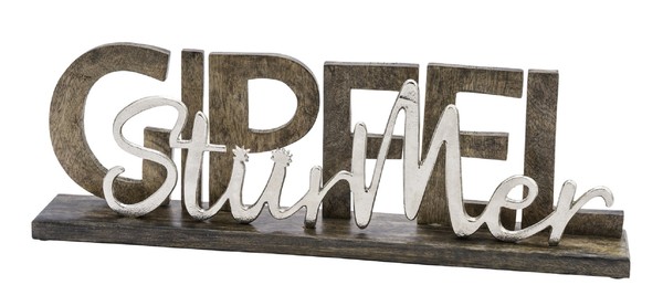 Dekorativer Schriftzug GipfelstÜRmer Aus Mangoholz Und Aluminium-image
