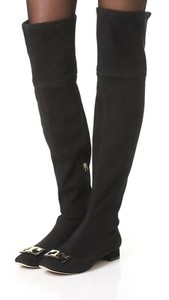 the Knee Boots RIDING BLACK GOLD LOGO 