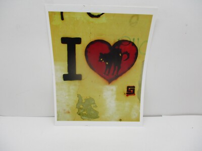 Photograph of Graffiti ''I Heart Black Cat''