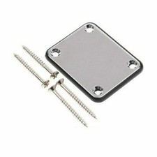 Chrome Electric Guitar Neck Plate Neckplate w/ 4 Mounting Screws High Quality