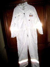 USN ARC Military Utility White Coveralls SAF TECH Sz Large 42-44 EUC Made USA