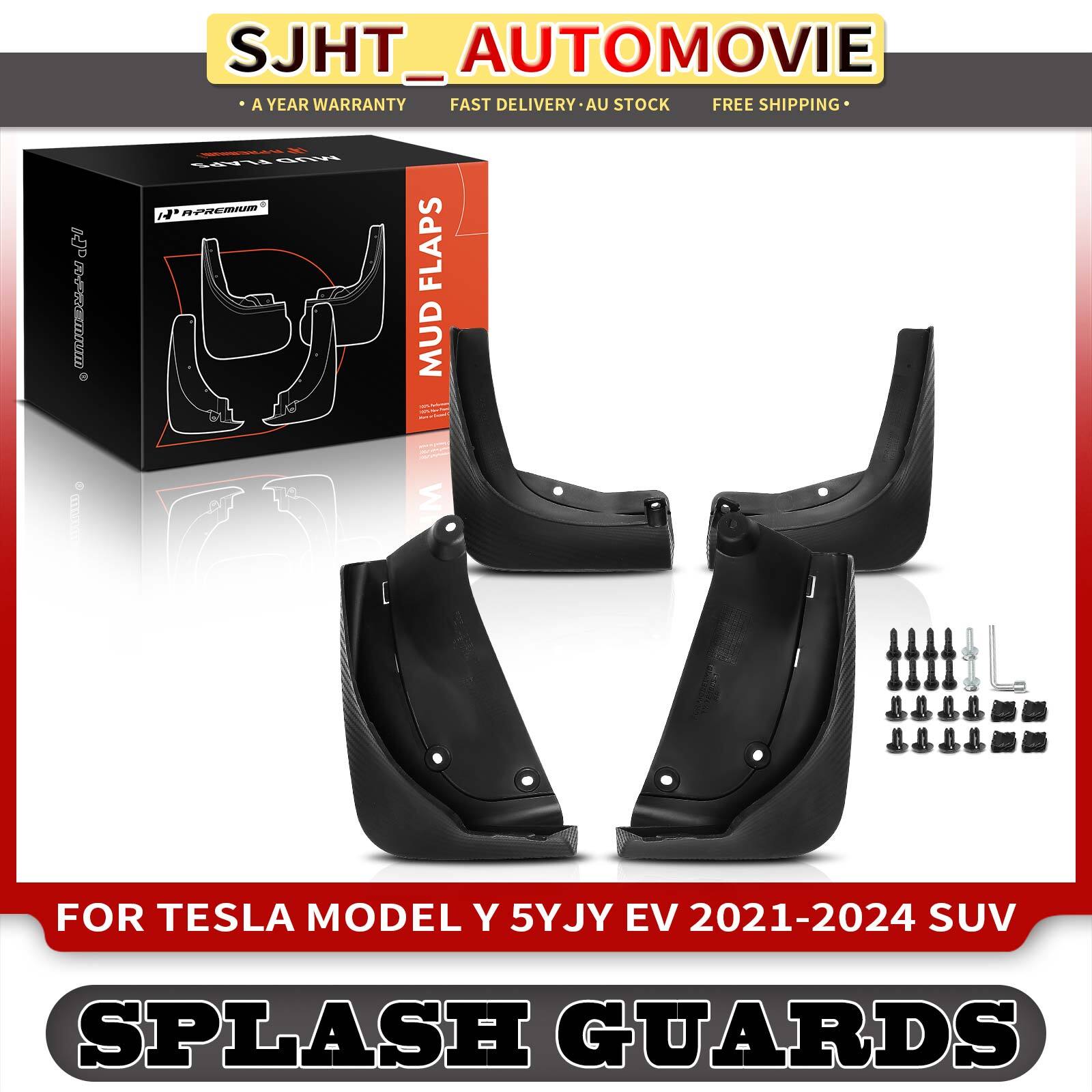 4x Front & Rear Splash Guards Mud Flaps for Tesla ModelY 5YJY EV 2021-2024 SUV